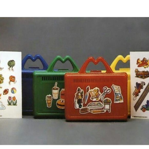 Vintage 1988 MCDONALDS Happy Meal Toy ❤️ On The Go Lunch Box Red Pencil Case 80s - Picture 7 of 17